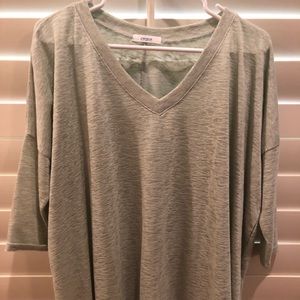 Light mint green loose vneck blouse